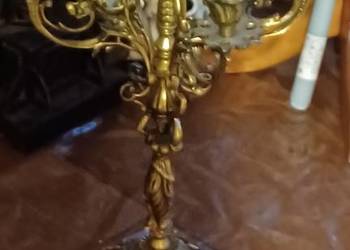 ŚWIECZNIK BAROKOWY MOSIĄDZ 2 KILO WAŻY FIGURA KOBIETY