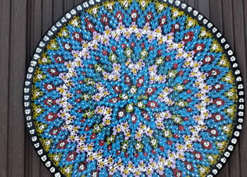 Talerz ceramiczny orientalny mandala recznie maloeany optymistyczny