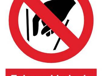 Naklejka BHP Zakaz wkładania rąk do środka GC081