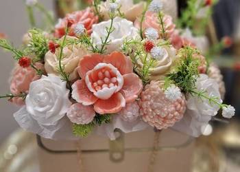 Piekny bukiet z mydła glicerynowego na prezent