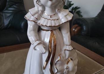 Duża sygnowana porcelanowa figurka Chodzież lata 60/70 te