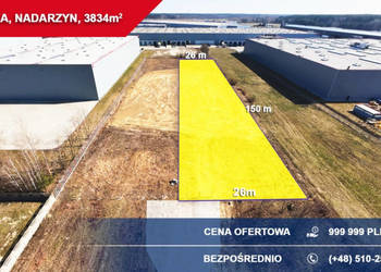 Działka przemysłowo-usługowa 3834 m² NADARZYN przy trasie S8