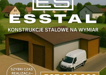 Garaż Blaszany + 2 bramy |Hala |MAGAZYN|Konstrukcja Stalowa| - ESSTAL*