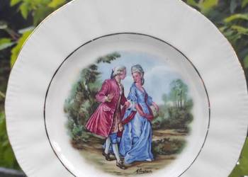 Porcelana angielska* dekoracyjny talerz ze scenką