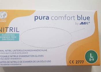 Rękawice nitrylowe niebieskie Pura Comfort Blue AMPri 100 szt. L