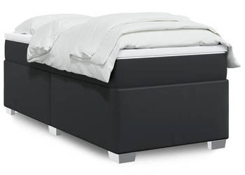 Łóżko z Materacem Kontynentalne Czarne Ekoskóra 80x200 cm WM-3285185