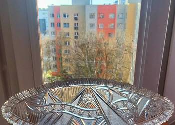 Piękna, wielka, patera, kryształowa PRL.