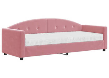 Sofa z materacem do spania różowa aksamit 80x200 cm WM-3197273
