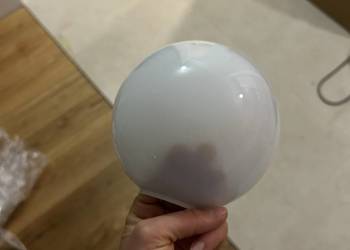 Biały szklany klosz kula do lampy 14 cm | vintage PRL retro mleczny