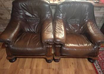 Sprzedam 2 masywne skórzane fotele