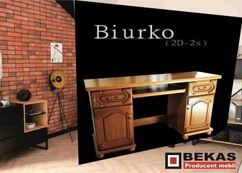 Śliczne Stylowe  Biurko 140` Dąb Natural Producent  BEKAS