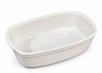 Klasyczne białe naczynie ceramiczne do zapiekania / Brytfanna żaroodporna