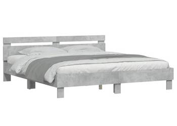 vidaXL Rama łóżka z wezgłowiem, szarość betonu(SKU:3207395)