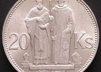 Słowacja 20 koron 1941 - Cyryl Metody - SREBRO