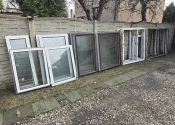 Okna z demontażu okazja okno białe brązowe