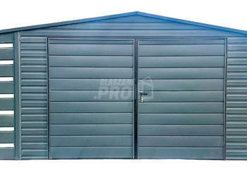 Schowek - domek ogrodowy 4x2,5m + Wiata 0,5m - Brama dwuskrzydłowa GP385