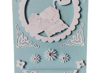 Zaproszenia Chrzest Święty Chłopiec – Dziecko Na Poduszce B6 – Błękit - Bie