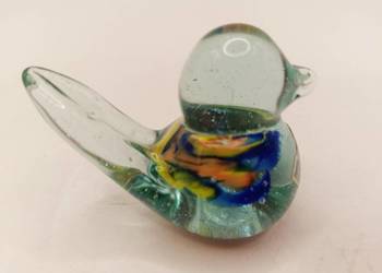 Figurka ozdoba szklany mały ptak Skansen