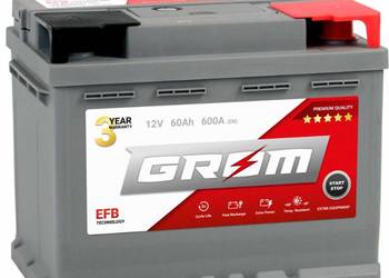 Akumulator 60Ah 600A Grom EFB start&stop P+
