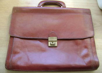 Starocie z PRL - Teczka ROBERTO z włoskiej świńskiej skóry TANIO