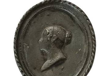Królowa Danii cynowy syg. medal, pamiątkowy