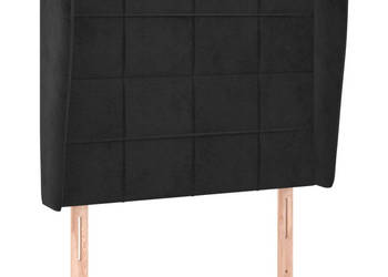 Zagłówek uszak czarny 103x23x118/128 cm aksamit WM-3118000