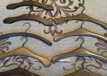 Stare powojenne drewniane wieszaki Vintage 10 szt