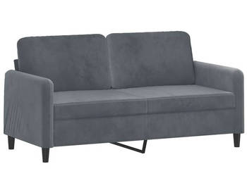 Sofa 2-osobowa ciemnoszary 140 cm tapicerowana aksamitem WM-359443