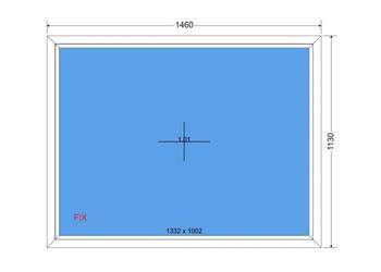 Okno PCV FIX 1460 x 1130 / 146 x 113 BIAŁE