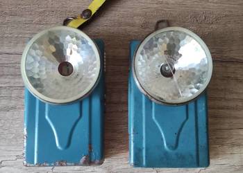 2x Zabytkowa latarka CZM DOM GOS 4,5V bateria płaska PRL