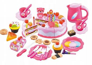 Zestaw urodzinowy - Tort do krojenia 80 elementów LED