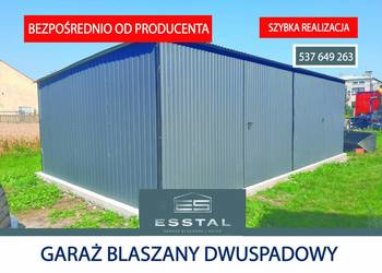 Garaż Blaszany GRAFITOWY - Garaże Blaszane | Wiaty | Hale |- ESSTAL-