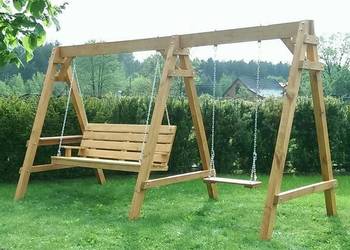Huśtawka ogrodowa z drewna