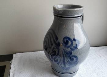 duży dzbanek dzban ceramiczny poniemiecki, kobalt antyk