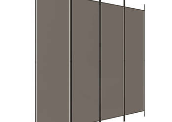 Parawan 4-panelowy antracytowy 698x180 cm tkanina WM-350284