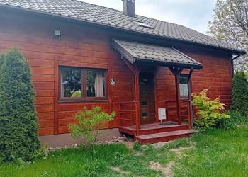 Dom drewniany 130 m, 5 pokoi, taras, duży garaż, duża działka