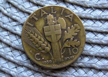 Włochy 10 Centesimi  1939r - Brązal