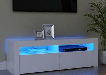 vidaXL Szafka pod TV z oświetleniem LED, biała, 120x35x40 cm(sku804310)