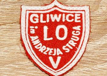 Tarcza szkolna V Liceum Ogólnokształcące Gliwice, lata 80. wzór 1 retro PRL