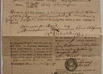 Górzyn / Garryn Fraustadter Kreises - stary dokument z 1844