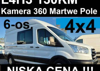 Ford Transit 4X4 L4H3 130KM Brygadowy 6-osob. Kamera 360 Martwe Pole Od rę…