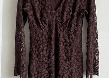 Czekoladowa brązowa sukienka koronkowa M L XL Sinsay glamour boho Nowa