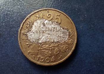 Stare monety 25 centym 1904 Francja DESTRUKT