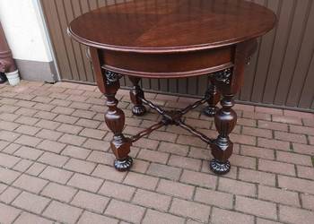 Stół Dębowy Okrągły 99 Unikat Zgrabny Stary Antyk Po Renowacji.