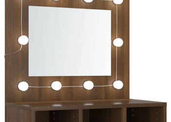 Szafka z lustrem i oświetleniem LED brązowy dąb 60x315x62 cm WM-820456