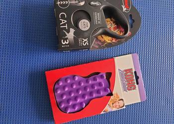 Smycz automatyczna flexi dla kota szczotka silikonowa dla