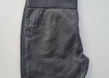 Nowe szare bezszwowe dopasowane legginsy fitness dla kobiet do biegania, sp