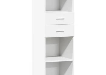 Wysoka szafka biała 40x425x124 cm materiał drewnopochodny WM-846159