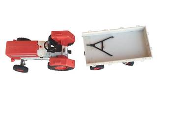 Stary model traktor z przyczepą ITES Czechosłowacja, lata 60 antyk unikat