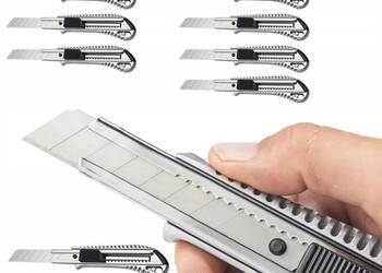 Nożyk do Tapet Aluminiowy – 10 Szt. | Ostrze 18 mm, Stal Węglowa
